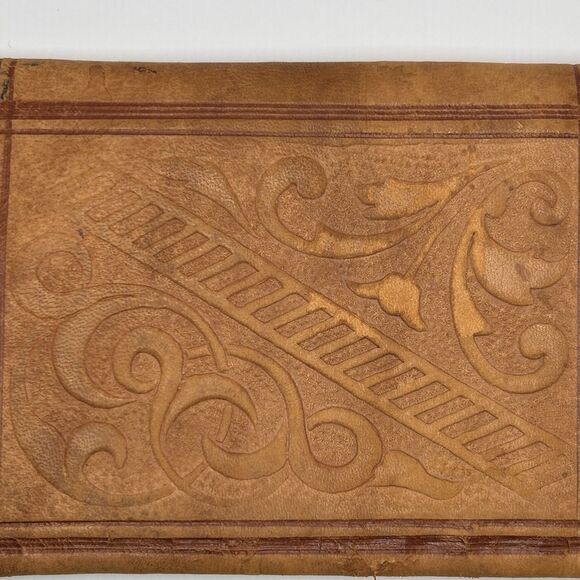 Morrocan‎ Hand Tooled Leather Wallet 6.5x 4.25 Tan Brown - Picture 2 of 11